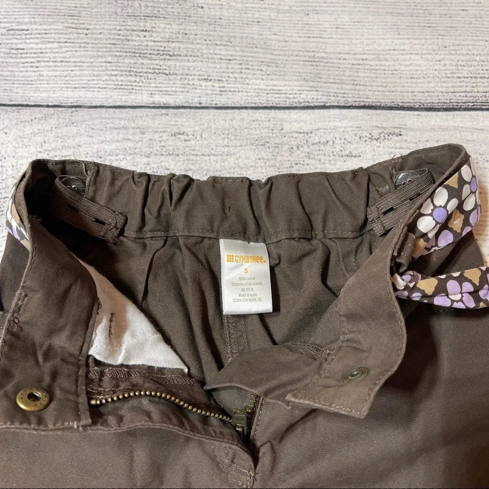 Gymboree Brown Jeweled Giraffe Cropped Pants Girl 5T